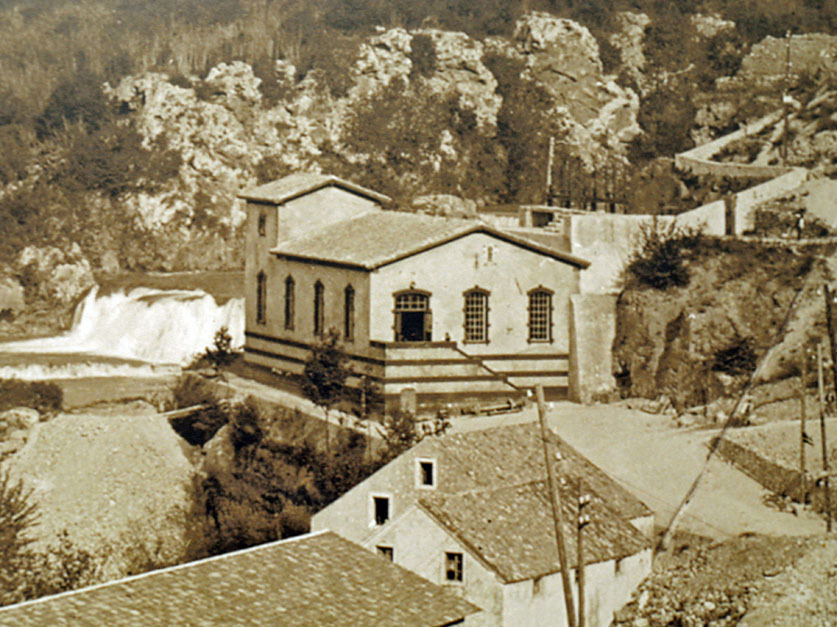 Hidroelektrana Jaruga oko 1900. godine