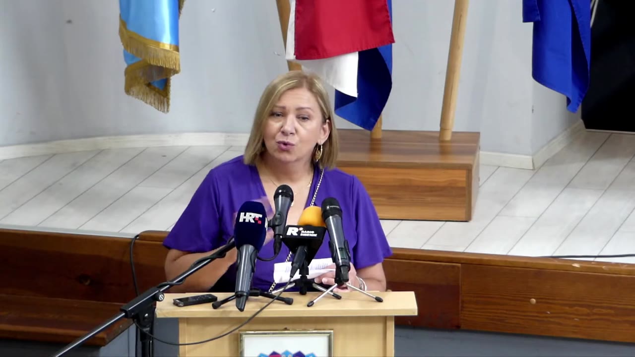 Marija Mikelin za govornicom Županijske skupštine