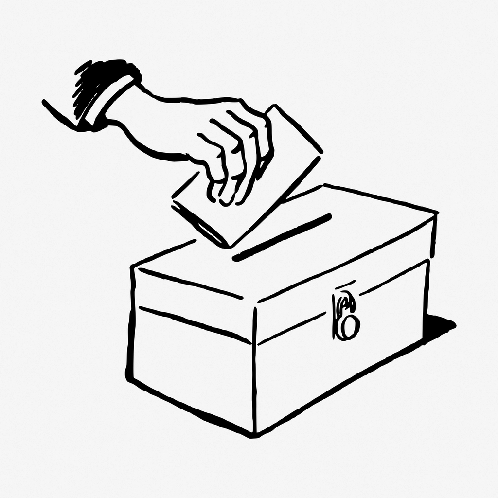 Hand voting clipart, election vintage