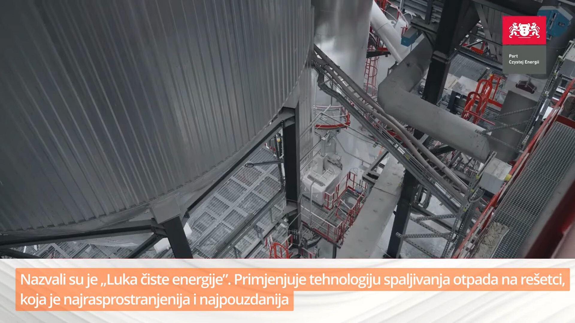 Unutrašnjost gdanjske energane, opis tehnologije spaljivanja otpada na rešetci