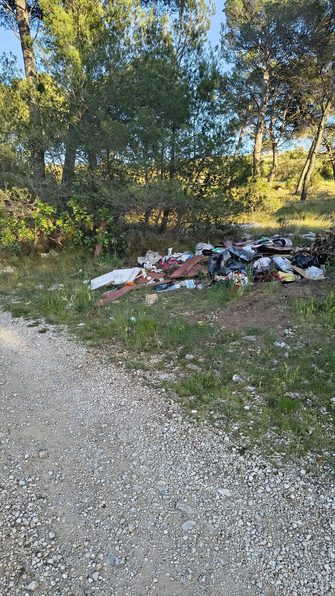 Krupni otpad odložen uz nerazvrstani put